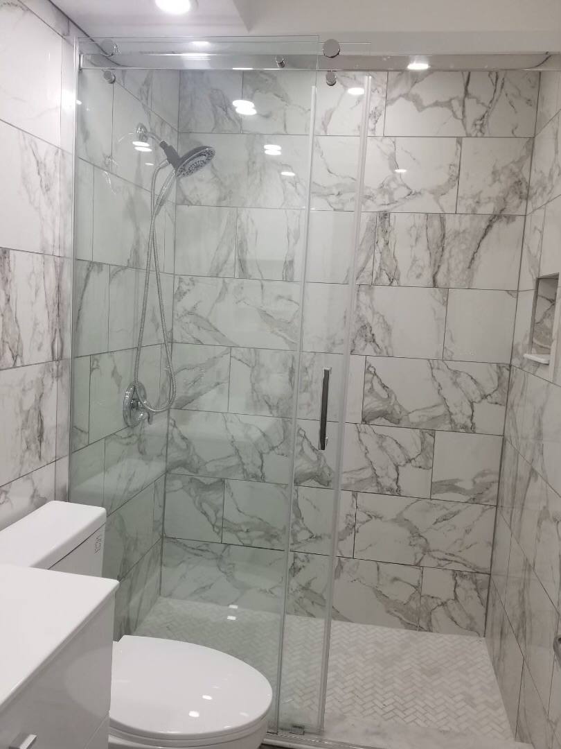 Accessible shower with bench