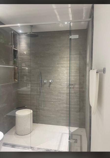 Tiled walk-in shower